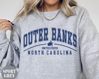Felpa Outer Banks, Pullover girocollo Outer Banks, Regali per le vacanze in North Carolina, Unisex uomo donna lui lei