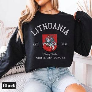 Lithuania sweatshirt,Lithuania vacation sweater,Soft Cozy unisex Lithuania coat of arms Flag pullover,Unisex for men women