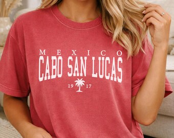 Cabo San Lucas Comfort Colors® T-Shirt, Mexiko Urlaub College-Stil Unisex-T-Shirt, Strandurlaub Souvenir, Cabo Geschenk Shirt