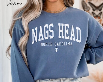 Nags Head North Carolina Unisex Comfort Colors T-shirt, Crewneck Sweatshirt, Hoodie, Long Sleeve Tee, Outer Banks Vacation Gift Souvenir