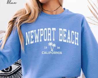 Newport Beach sweatshirt, California crewneck sweater, Newport pullover Travel Gift Souvenir