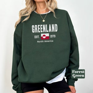 Greenland sweatshirt, Greenland Flag sweater crewneck, Greenland Unisex pullover, Greenland gifts souvenir