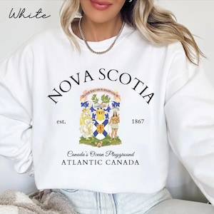Nova Scotia sweatshirt, Atlantic Canada Flag sweater crewneck, Canada Unisex pullover hoodie, Canadian gifts souvenir
