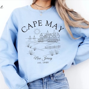 Cape May sweatshirt, New Jersey crewneck sweater, Cape May New Jersey Holiday pullover, New Jersey Travel Gift Souvenir