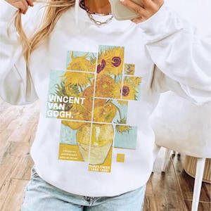 Vincent Van Gogh sweatshirt, Sunflower 1888-89 Gogh pullover, Van Gogh Art Retro  Aesthetic Painter Unisex pullover