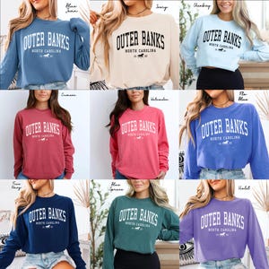 Outer Banks North Carolina Unisex Comfort Colors T-shirt, Crewneck Sweatshirt, Hoodie, Long Sleeve Tee,OBX horse Vacation Gift Souvenir image 13