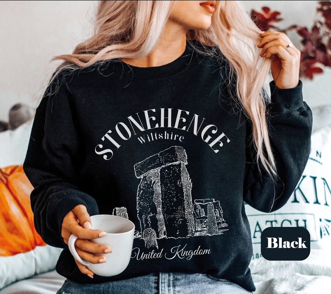 Sweat Stonehenge Angleterre, pull à col rond Stonehenge, pull