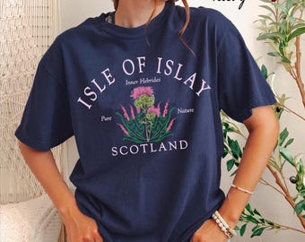 Isle of Islay Comfort Colors® T-shirt, Scotland Unisex Sweatshirt crewneck,hoodie sweater,Long Sleeve Tee, Scottish thistle heather souvenir