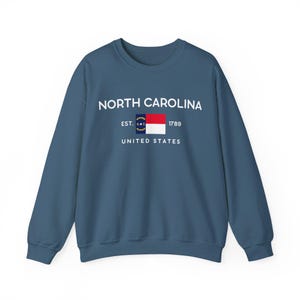 North Carolina sweatshirt, North Carolina Flag sweater crewneck, North Carolina Unisex pullover, North Carolina gifts souvenir image 6