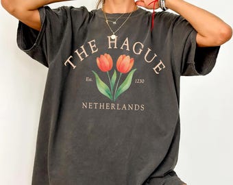 The Hague tulip Comfort Colors® T-shirt, Netherlands Unisex Sweatshirt crewneck,hoodie sweater,Long Sleeve Tee, Dutch Vacation Gift souvenir