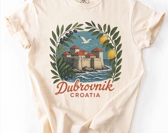 Vintage T-shirt Dubrovnik, Dubrovnik Retro Grunge Vibes Comfort Colors®-T-shirt, Kroatië vakantiesouvenircadeau, reisshirt Dubrovnik