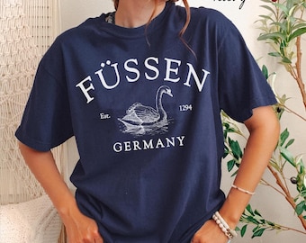 Füssen swan Comfort Colors® T-shirt, Germany Unisex Sweatshirt crewneck, hoodie sweater, Long Sleeve Tee, German Vacation Gift souvenir