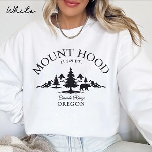 Mount Hood Sweatshirt, Oregon-Pullover Rundhalsausschnitt, Mount Hood Unisex-Pullover-Hoodie, Oregon Geschenke Andenken