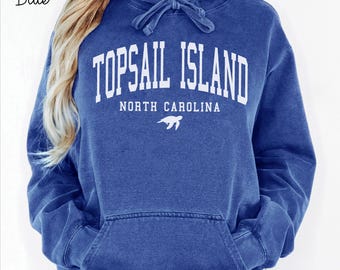 Topsail Island North Carolina Unisex Comfort Colors T-shirt, Crewneck Sweatshirt, Hoodie Pullover, Long Sleeve Tee,  Beach Gift Souvenir