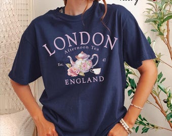 London Tea  Comfort Colors® T-shirt, United Kingdom Unisex Sweatshirt crewneck, hoodie sweater, Long Sleeve Tee, British Vacation souvenir