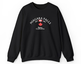 Niagara Fall embroidery sweatshirt crewneck , hoodie, hooded sweater, pullover, Canada Ontario Maple Leaf gift souvenir