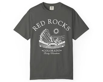 Maglietta Red Rocks Comfort Colors, T-shirt unisex Colorado, Souvenir regalo dell'anfiteatro Red Rocks, Maglietta Denver