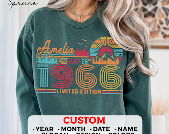 55th Birthday Retro Custom T-Shirt, 1971 Birthday Personalized Unisex Crewneck Sweatshirt, Hoodie, Fifty Fifth Bday Mug Present