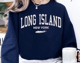 Long Island sweatshirt, New York crewneck sweater, Long Island Unisex Holiday pullover, New York Travel Gift Souvenir