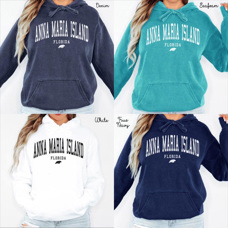 Anna Maria Island Florida Unisex Comfort Colors T-shirt, Crewneck Sweatshirt, Hoodie, Long Sleeve Tee, Florida Beach Vacation Gift Souvenir image 4