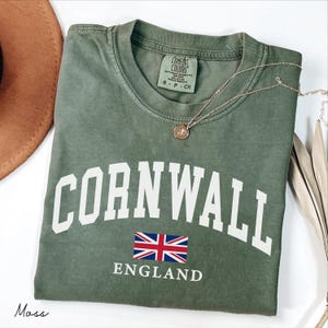 Cornwall comfort colors tshirt, England Flag shirt, Cornwall UK Holiday tee, British Travel Gift Souvenir