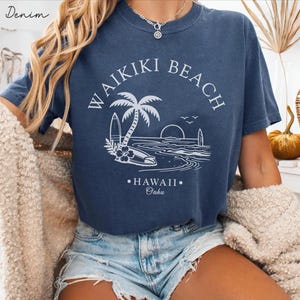 Waikiki Beach Comfort Colors® Tee Shirt, Hawaii Unisex Shirt, Waikiki Beach T-Shirt, OahuTravel Gift Souvenir, Hawaii Holiday Tee