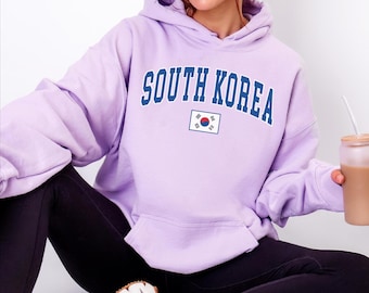 South Korea Flag T-Shirt, Crewneck Sweatshirt, Hoodie Pullover, South Korean Travel Souvenir Gift Apparel Unisex, Varsity College Style