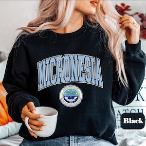 Micronesia Sweatshirt, Unisex Soft and Comfortable Micronesia Emblem Crewneck Pullover, Micronesian Gifts, Micronesian coat of arms