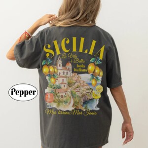 Sicilia shirt,Sicilia Island tshit comfort colors 1717 ,Sicily Lemons Tshirt,Italian clothing, Italy gifts, Palermo, Gift,Amalfi Coast Capri