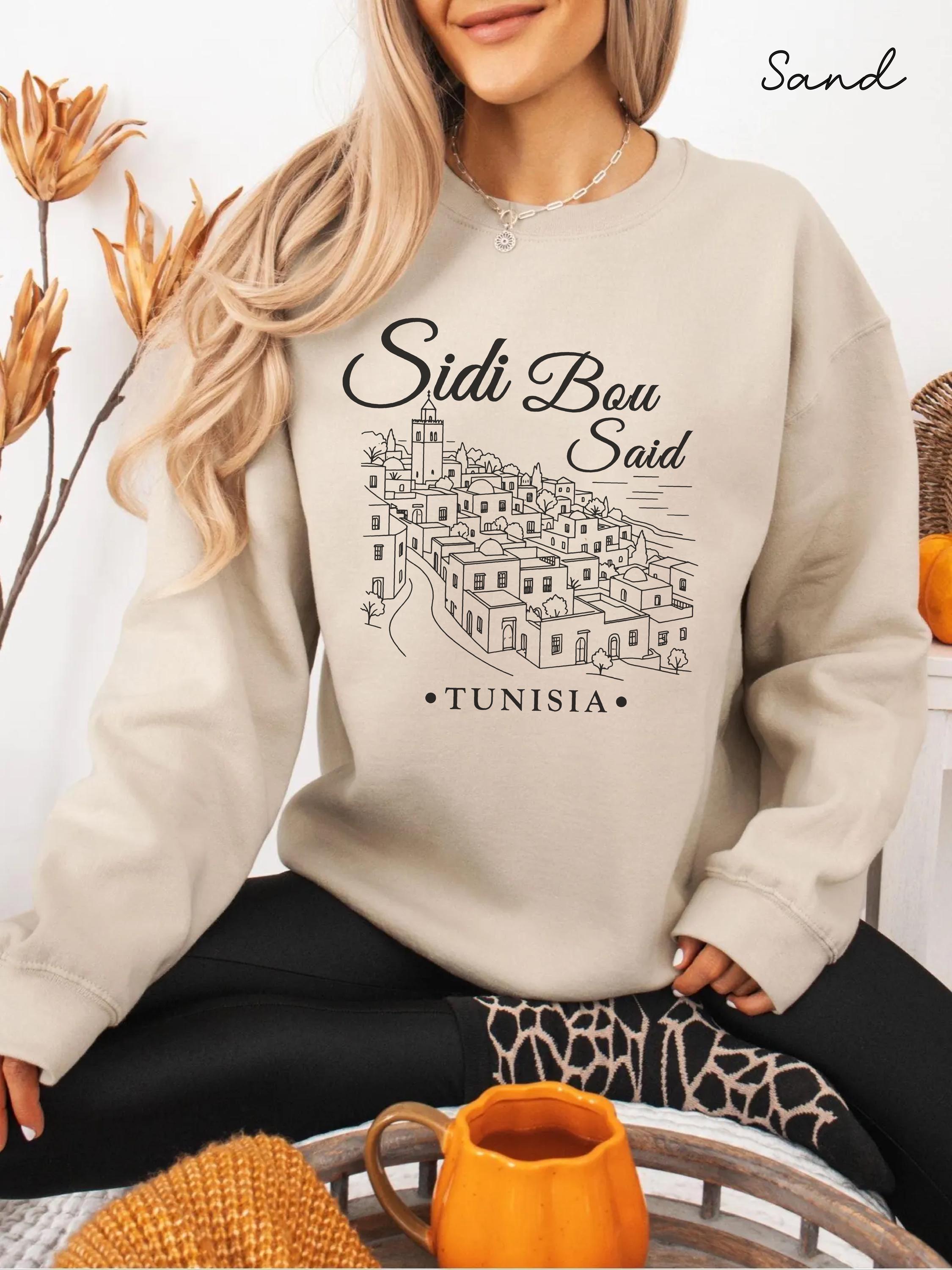 Sidi Bou Said sweatshirt, Tunisia crewneck sweater, Sidi Bou Said Holiday pullover, Tunisian Travel Gift Souvenir