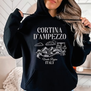 Cortina d&#39;Ampezzo Italien Hoodie, Damen Italien Hoodie, Unisex Italien Pullover Souvenir, Veneto Winter Ski Club Geschenk