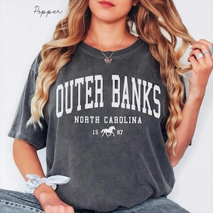 Outer Banks North Carolina Unisex Comfort Colors T-shirt, Crewneck Sweatshirt, Hoodie, Long Sleeve Tee,OBX horse Vacation Gift Souvenir image 17