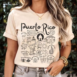 Puerto Rico  Shirt, Puerto Rico Doodles Landmarks Unisex Shirt, Boricua Gift Souvenir, Caribbean Tee