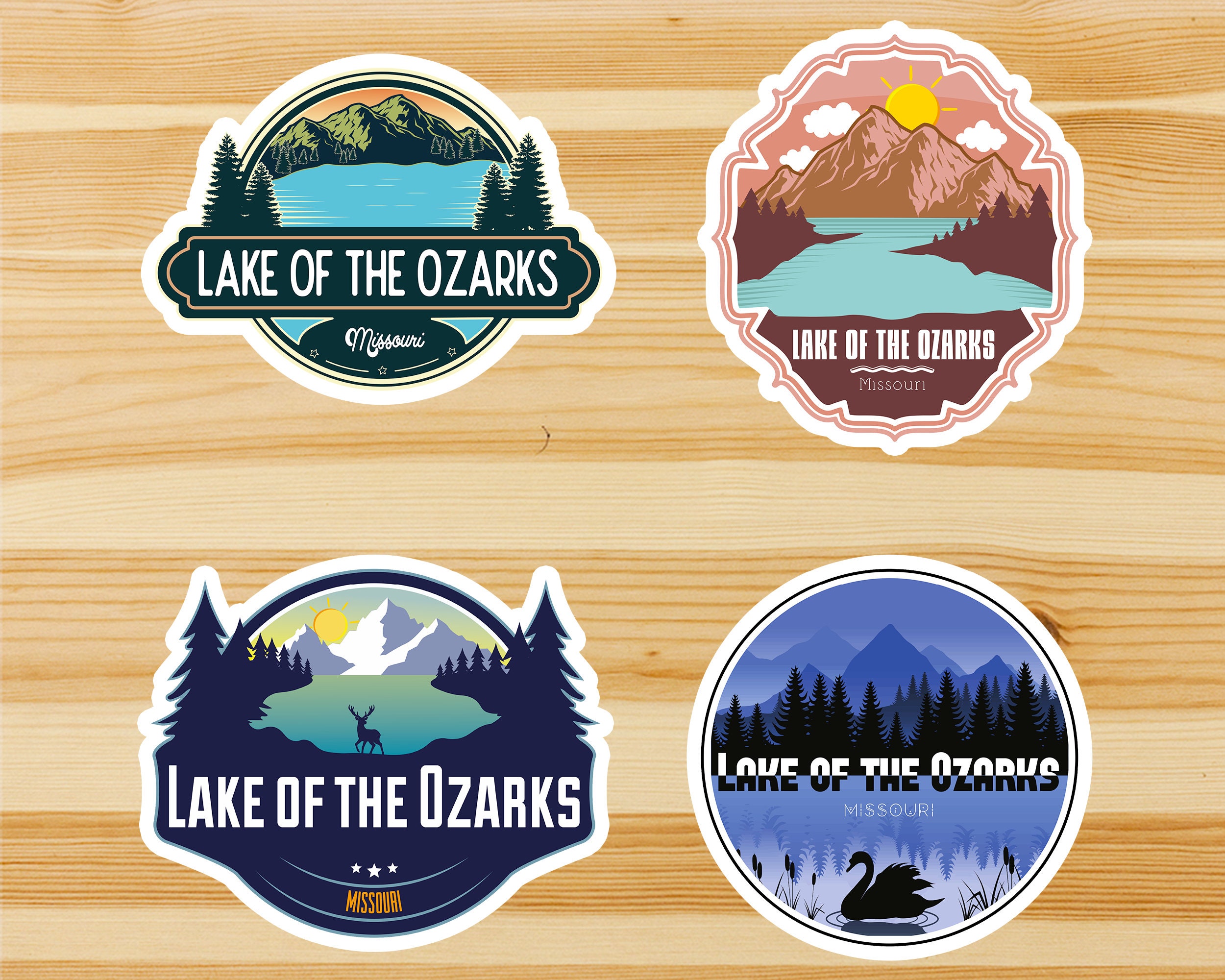 Lake of the Ozarks USA Sticker Pack 4PCS Etsy