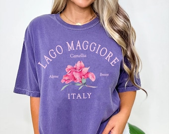Lago Maggiore Comfort Colors T-shirt,Italy Alps Unisex Sweatshirt crewneck,hoodie sweater, Long Sleeve Tee, Italian camellia flower souvenir