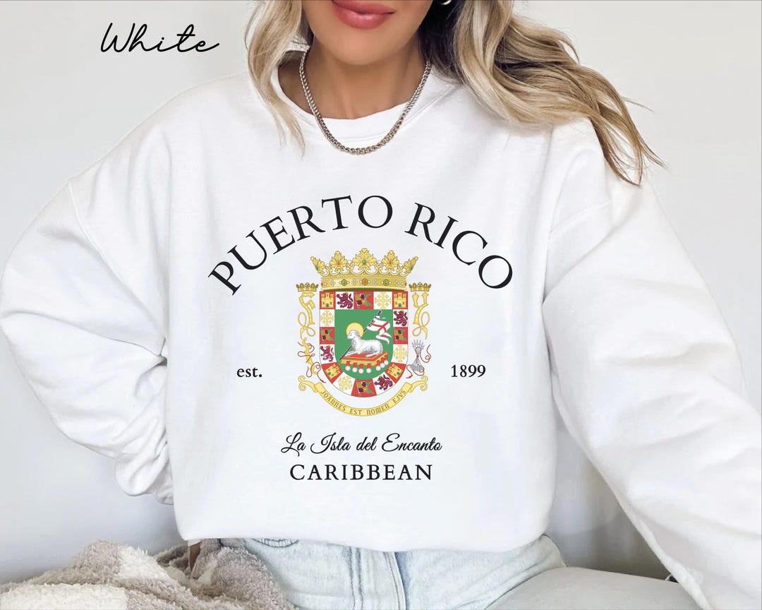 Sudadera de Puerto Rico, suéter caribeño de cuello redondo