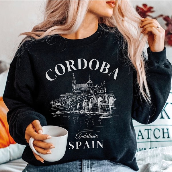 Cordoba Spain Sweatshirt,Vintage Womens Spain Crewneck sweater,Spanish Andalusia Unisex Pullover,Córdoba Andalusia holiday Souvenir gift