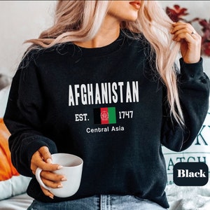 Felpa afgana, maglione bandiera afghana, pullover morbido e accogliente afghano, unisex per uomini donne, regalo afghano, viaggiatore asiatico