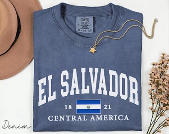 El Salvador Flag comfort colors tshirt, Salvadoran shirt, El Salvador Holiday tee, Salvadoran Travel Gift Souvenir