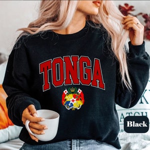 Tonga Sweatshirt, Unisex Soft and Comfortable Tonga Emblem Crewneck Pullover, Tongan Gifts, Tongan coat of arms