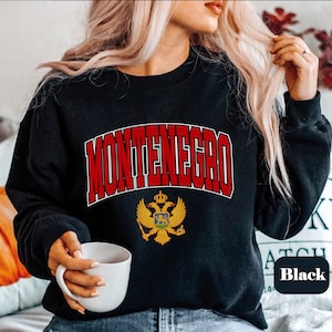 Montenegro Sweatshirt, Unisex Soft and Comfortable Montenegro Emblem Crewneck Pullover, Montenegrin Gifts, Montenegrin coat of arms