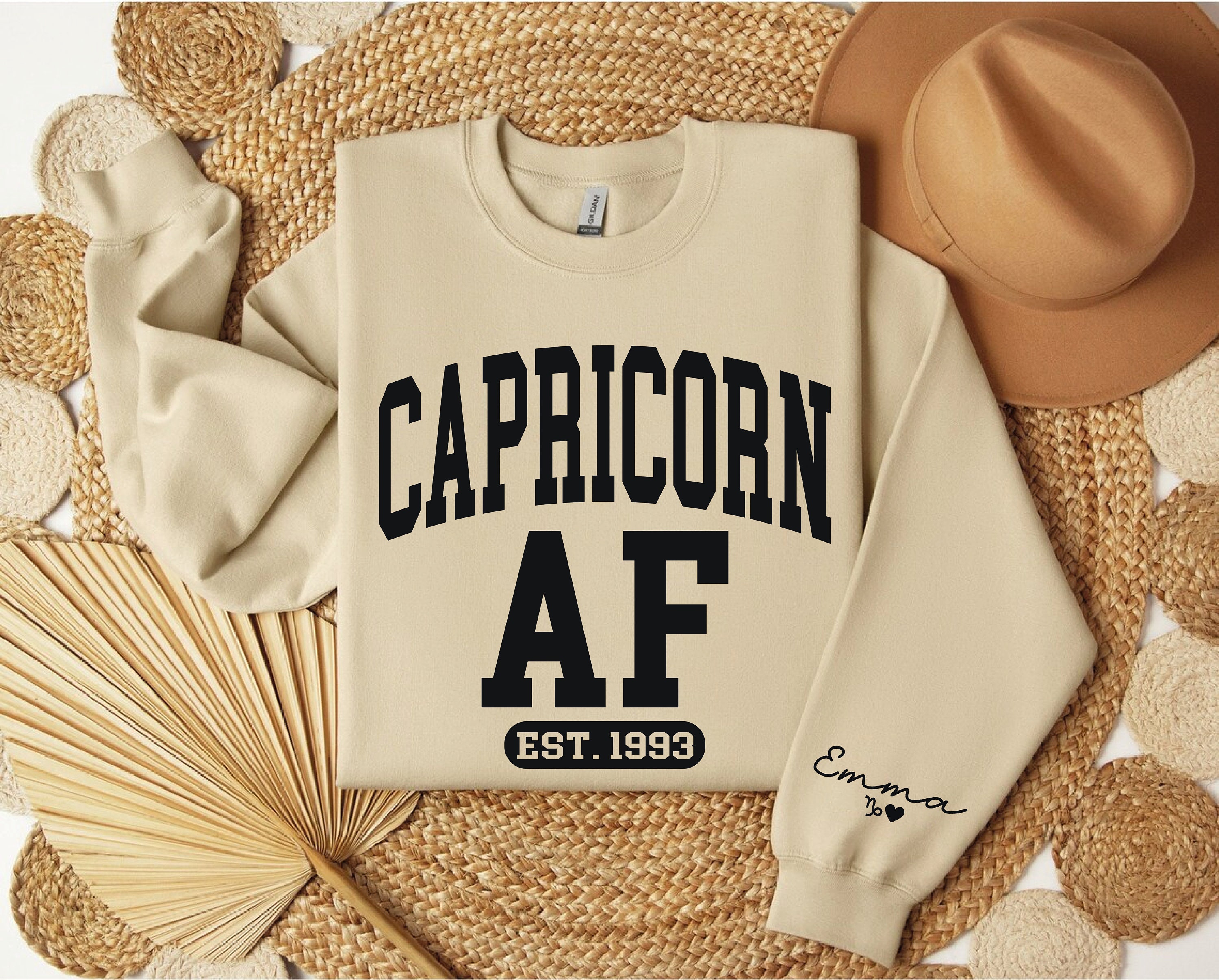 Custom Capricorn Birthday Sweatshirt, Personalized December Birthday gift, Astrology pullover Capricorn, Capricorn Astrology Gift, Star Sign