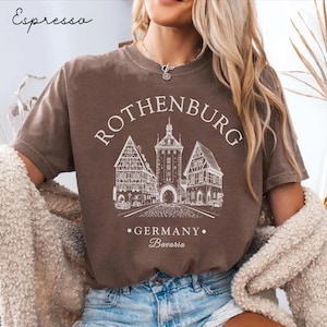 Camiseta Rothenburg Comfort Colors®, camiseta unissex da Alemanha, camiseta Rothenburg, lembrança de viagem, camiseta de férias da Baviera