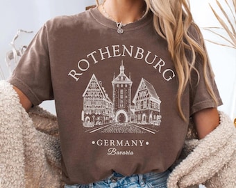 Camiseta Rothenburg Comfort Colors®, camiseta unissex da Alemanha, camiseta Rothenburg, lembrança de viagem, camiseta de férias da Baviera