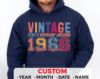 60th Birthday Retro Custom T-Shirt, 1966 Birthday Personalized Unisex Crewneck Sweatshirt, Hoodie, Sixties Bday Mug Present