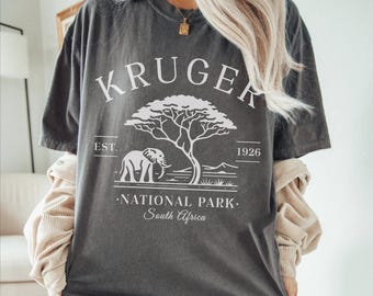 Kruger National Park Comfort Colors® Tee Shirt, South Africa Unisex Shirt, Kruger Travel Gift Souvenir, South African Tee