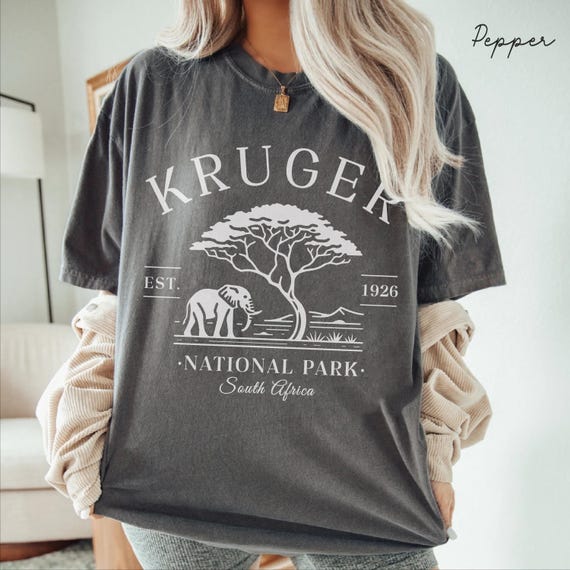 Kruger National Park Comfort Colors® Tee Shirt, South Africa Unisex Shirt, Kruger Travel Gift Souvenir, South African Tee