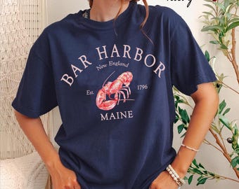 Bar Harbor lobster Comfort Colors® T-shirt, Maine Unisex Sweatshirt crewneck, hoodie sweater, Long Sleeve Tee, new england Vacation souvenir
