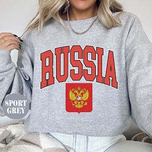 Russia Sweatshirt,  Russia Flag Crewneck Pullover, Russian Gifts souvenir , Russian sweater
