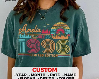 30th Birthday Retro Custom T-Shirt, 1996 Birthday Personalized Unisex Crewneck Sweatshirt, Hoodie, Thirties Bday Mug Present